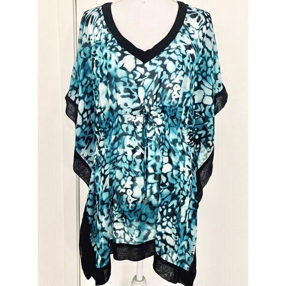 Calvin Klein Tunic Blouse Women's Size S/M V Neck Relaxed Fit - Picture 1 of 4